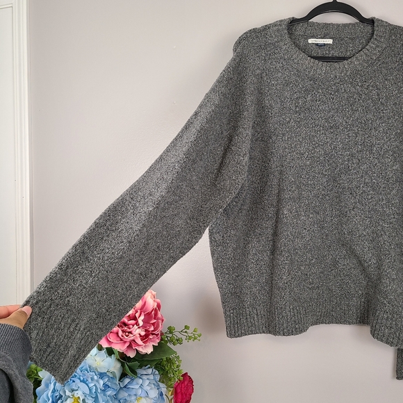 American Eagle Gray Pullover Minimal Basics Classic Crewneck Knit Sweater XL - Picture 5 of 7